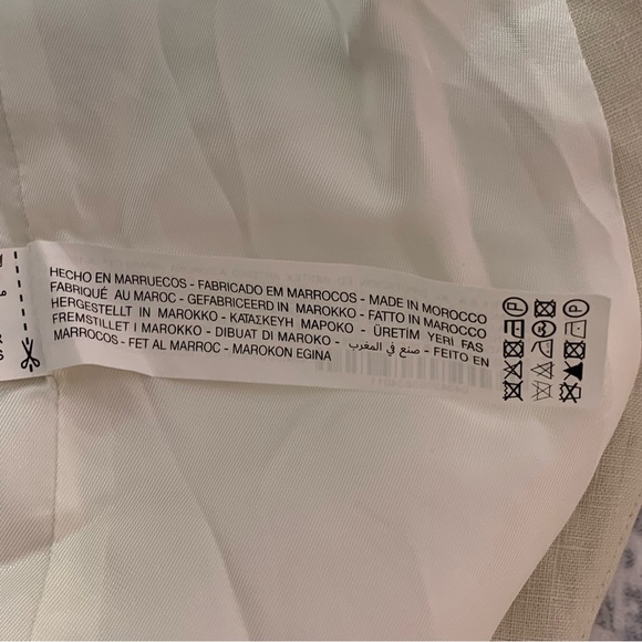 ZARA Cream Linen Open Blazer With 3/4 Sleeves XS - Picture 9 of 13